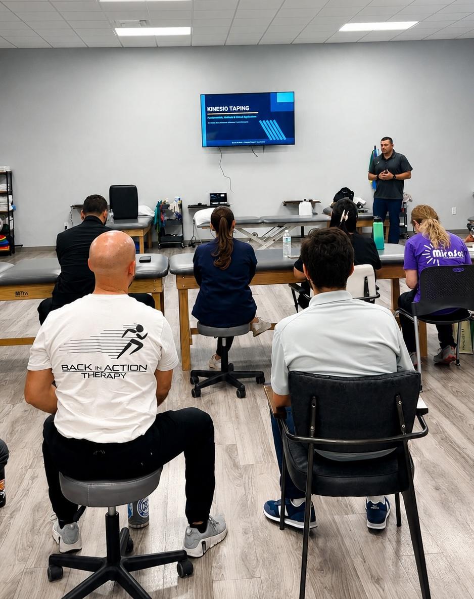 Clinician working with a patient